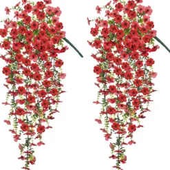 Mcboson Plantes Artificielles | - Fleurs plastiques artificielles pour phalaenopsis 2 pièces rouge
