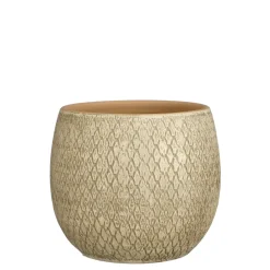 MICA - Cache-pot Madeira, en terre cuite, coloris crème - H.23xD.23cm Sale
