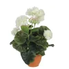 MICA Fleurs Et Plantes Artificielles | - Geranium en pot Ø 11,5 cm, crème Ø 23 x H. 32 cm