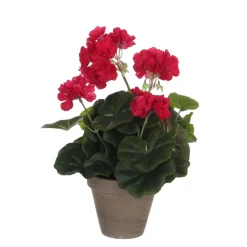 MICA Fleurs Et Plantes Artificielles|Plantes Artificielles | - Geranium en pot Ø 11,5 cm, rose foncé Ø 23 x H. 32 cm