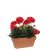 MICA Fleurs Et Plantes Artificielles|Plantes Artificielles | - Plante artificielle : Jardinière géranium rouge 29x13x40 cm