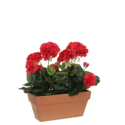 MICA Fleurs Et Plantes Artificielles|Plantes Artificielles | - Plante artificielle : Jardinière géranium rouge 29x13x40 cm