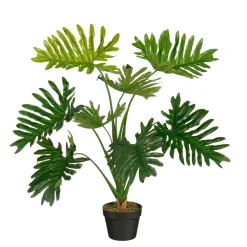 MICA Fleurs Et Plantes Artificielles | - Plante artificielle philodendron, coloris vert - H.90xD.60cm