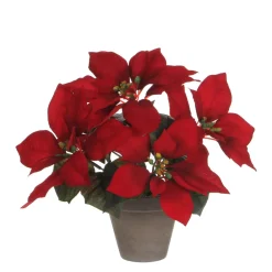 MICA - Poinsettia rouge artificiel H27cm, en pot D11,5cm Online