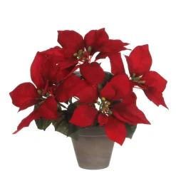 MICA - Poinsettia rouge artificiel H27cm, en pot D11,5cm Online