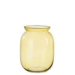 MICA - Vase Freda en verre jaune H.22xD.17cm Outlet