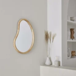 NA Miroir organique en bois de sapin 65cm épaisseur 3cm coloris turel idéal entrée. Chambre ou salle de bain Sale