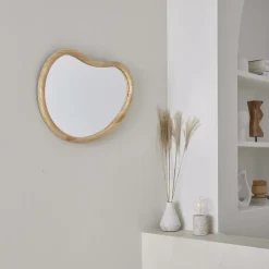 NA Miroir organique en bois de sapin 65cm épaisseur 3cm coloris turel idéal entrée. Chambre ou salle de bain Sale