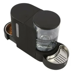 M Pets - Distributeur de croquettes et d'eau m.pets duplo 1,3kg/3l - 40x16.2x29.1 cm - noir Outlet
