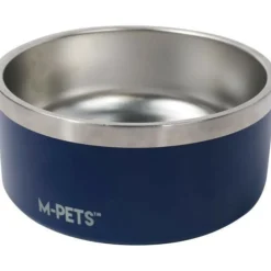 M Pets Gamelles Et Autres Accessoires | - Gamelle - - eskimo - double paroi 2 l - bleu - acier inoxydable, antidérapant, inodore, antirouille, lavable
