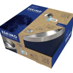 M Pets Gamelles Et Autres Accessoires | - Gamelle - - eskimo - double paroi 2 l - bleu - acier inoxydable, antidérapant, inodore, antirouille, lavable