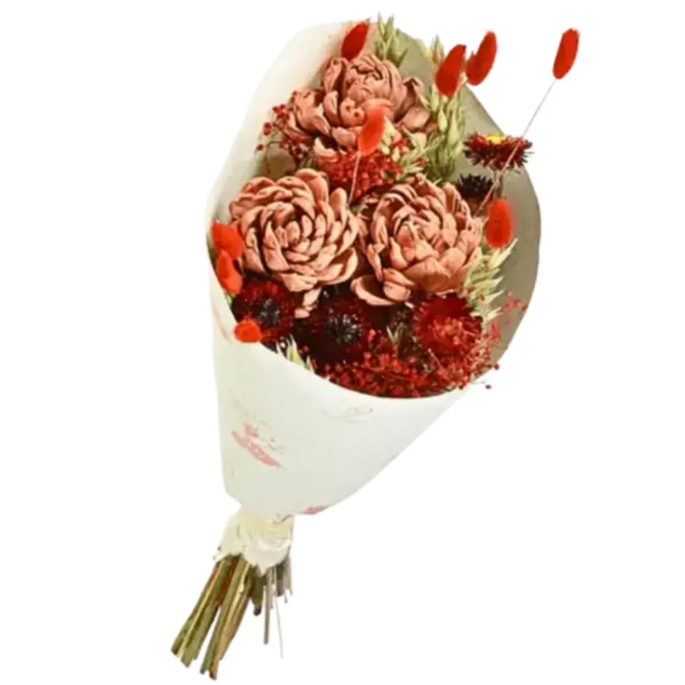 Naturalys - Bouquet de fleurs séchées orange 50 cm Hot