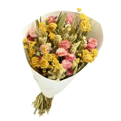 Naturalys Bouquets De Fleurs | - Bouquet de fleurs séchées : Prestige, coloris jaune/rose - H.50cm