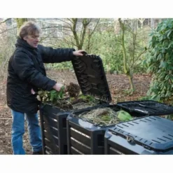 Nature Jardinage Écologique | - 3 silos composteurs noir capacité 1200 litres