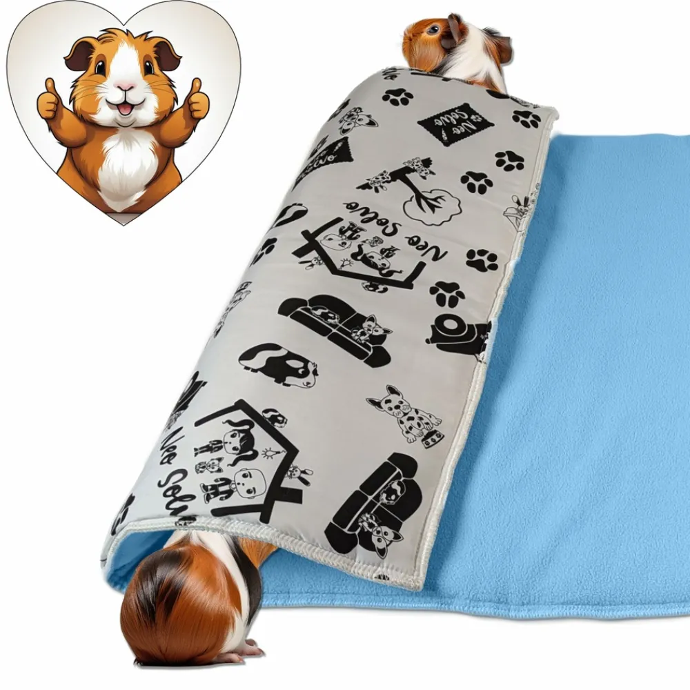 Neo Solvo - Lot de 4 - tapis pour cochon d'inde et lapin en polaire 105 x 70 cm - polaire absorbant, lavable en machine, economique Outlet