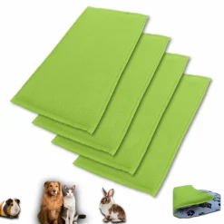 Neo Solvo - Lot de 4 - tapis pour cochon d'inde et lapin en polaire 140 x 70 cm - polaire absorbant, lavable en machine, economique Discount