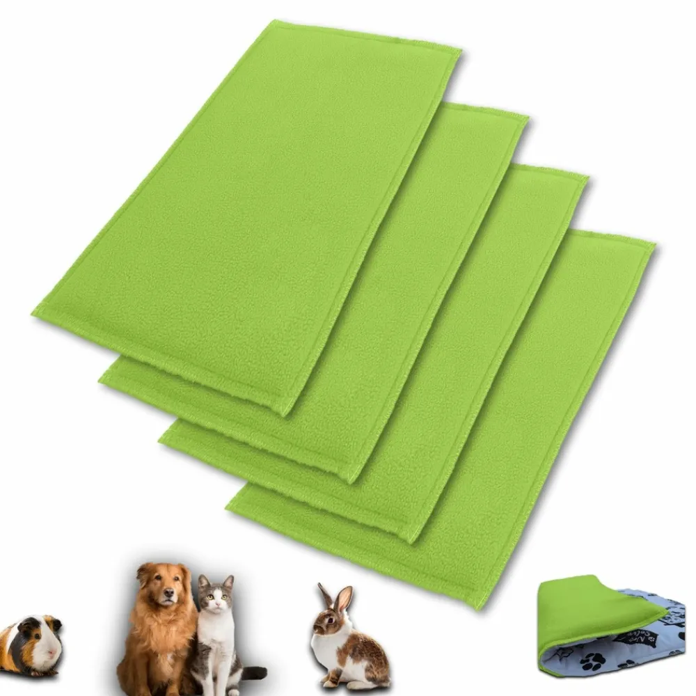 Neo Solvo - Lot de 4 - tapis pour cochon d'inde et lapin en polaire 140 x 70 cm - polaire absorbant, lavable en machine, economique Discount