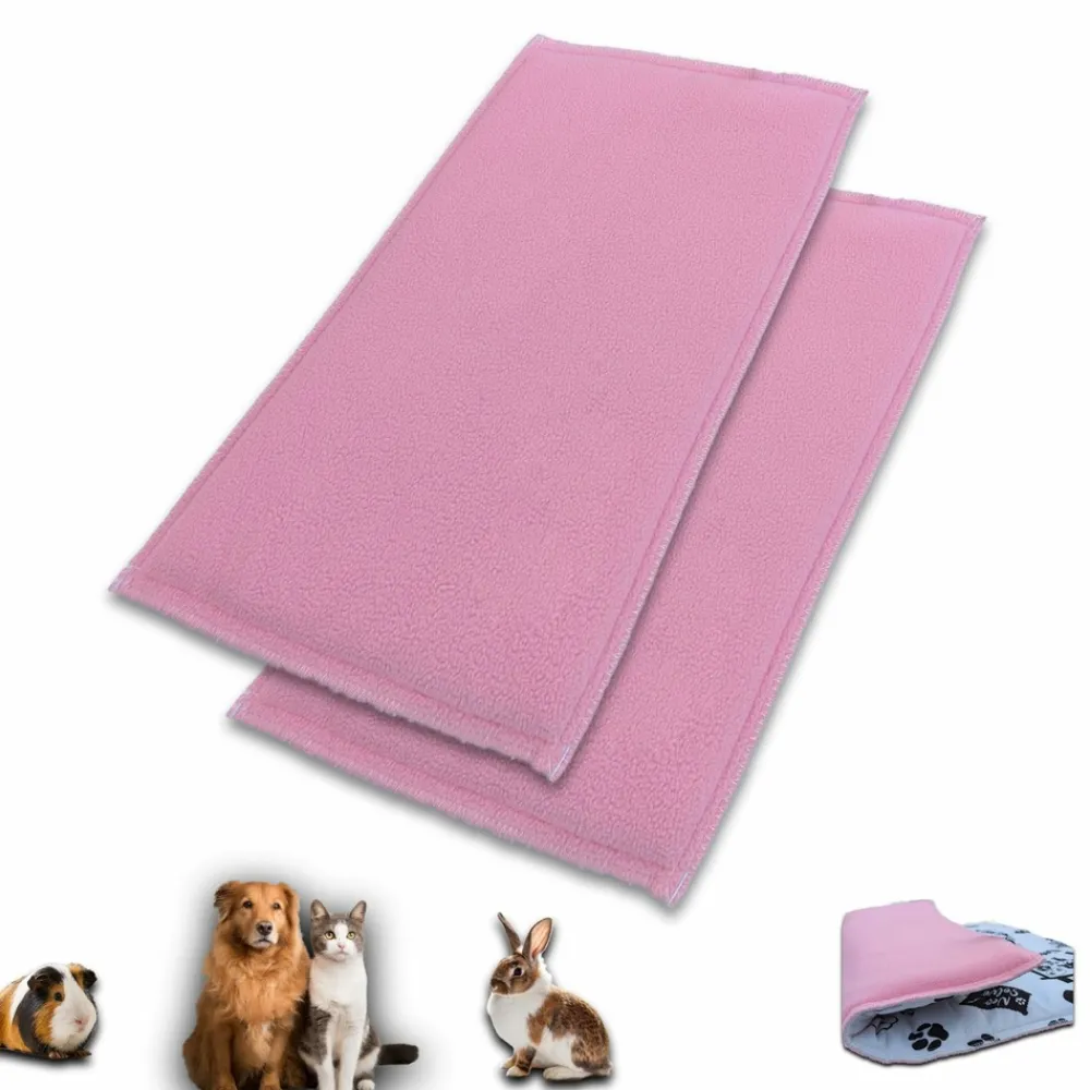 Neo Solvo - Lot de 2 - tapis pour cochon d'inde et lapin en polaire 105 x 70 cm - polaire absorbant, lavable en machine, economique New