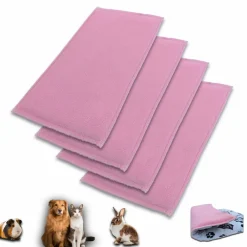 Neo Solvo - Lot de 4 - tapis pour cochon d'inde et lapin en polaire 140 x 70 cm - polaire absorbant, lavable en machine, economique Sale