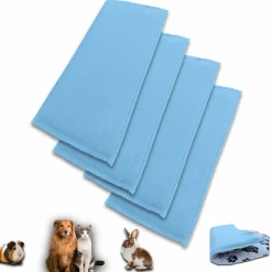 Neo Solvo Hygiène Et Soins | - Lot de 4 - tapis pour cochon d'inde et lapin en polaire 120 x 60 cm - polaire absorbant, lavable en machine, economique