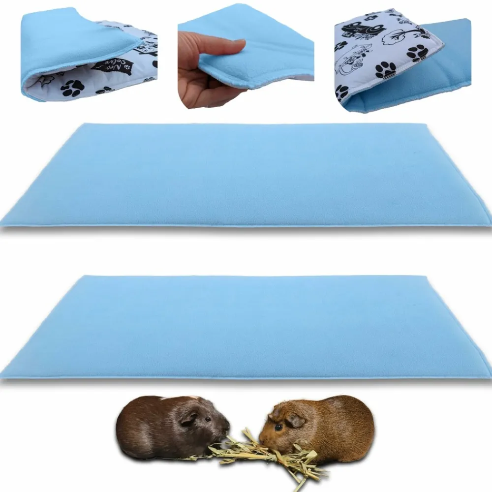 Neo Solvo Hygiène Et Soins | - Lot de 2 - tapis pour cochon d'inde et lapin en polaire 70 x 35 cm - polaire absorbant, lavable en machine, economique