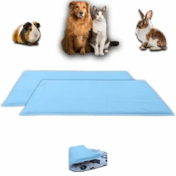 Neo Solvo - Lot de 2 - tapis pour cochon d'inde et lapin en polaire 60 x 50 cm - polaire absorbant, lavable en machine, economique Clearance