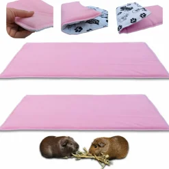 Neo Solvo Hygiène Et Soins | - Lot de 2 - tapis pour cochon d'inde et lapin en polaire 70 x 35 cm - polaire absorbant, lavable en machine, economique