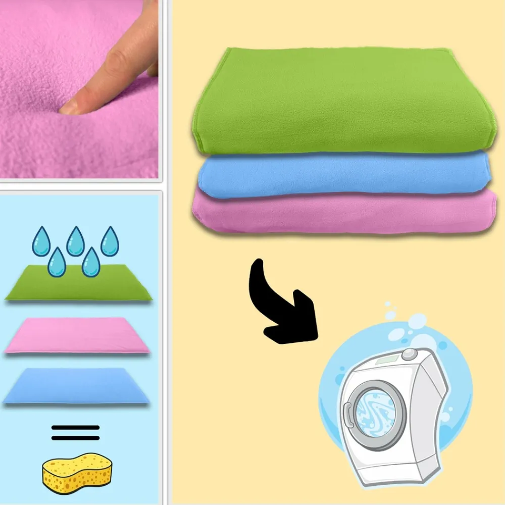 Neo Solvo Hygiène Et Soins | - Lot de 2 - tapis pour cochon d'inde et lapin en polaire 70 x 35 cm - polaire absorbant, lavable en machine, economique