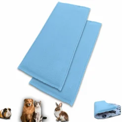 Neo Solvo Hygiène Et Soins | - Lot de 2 - tapis pour cochon d'inde et lapin en polaire 120 x 60 cm - polaire absorbant, lavable en machine, economique