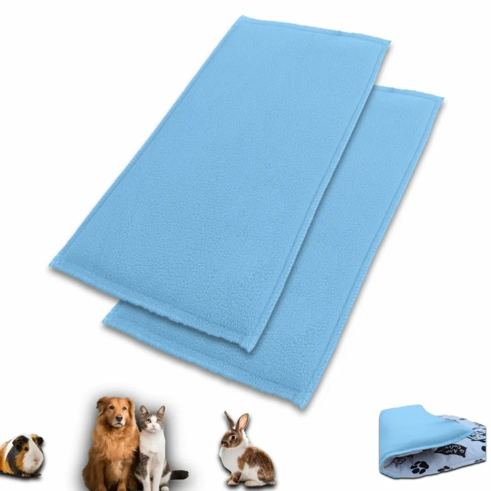 Neo Solvo Hygiène Et Soins | - Lot de 2 - tapis pour cochon d'inde et lapin en polaire 105 x 70 cm - polaire absorbant, lavable en machine, economique