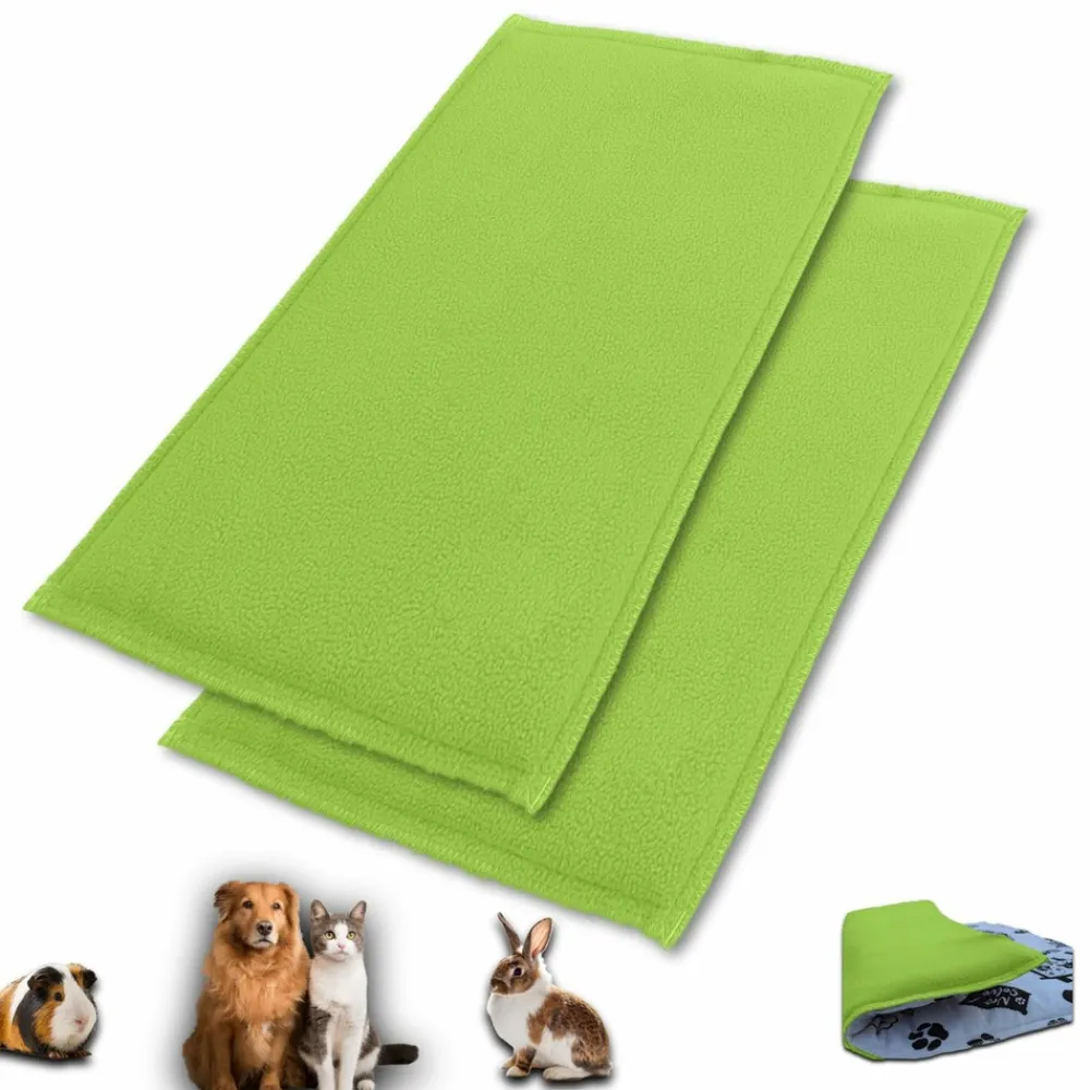 Neo Solvo Hygiène Et Soins | - Lot de 2 - tapis pour cochon d'inde et lapin en polaire 140 x 70 cm - polaire absorbant, lavable en machine, economique