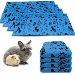 Neo Solvo Hygiène Et Soins | - Lot de 4 - tapis qui remplace la litière pour cochon d'inde et lapin - absorbant, imperméable, passe en machine 105 x 105 cm