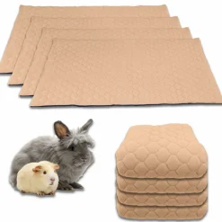Neo Solvo Hygiène Et Soins | - Lot de 4 - tapis qui remplace la litière pour cochon d'inde et lapin - absorbant, imperméable, passe en machine 120 x 60 cm