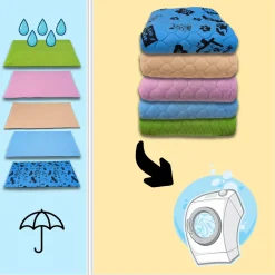 Neo Solvo Hygiène Et Soins | - Lot de 4 - tapis qui remplace la litière pour cochon d'inde et lapin - absorbant, imperméable, passe en machine 140 x 70 cm
