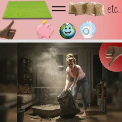 Neo Solvo Hygiène Et Soins | - Lot de 4 - tapis qui remplace la litière pour cochon d'inde et lapin - absorbant, imperméable, passe en machine 140 x 70 cm