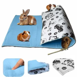 Neo Solvo Hygiène Et Soins | - Tapis pour cochon d'inde et lapin en polaire - 105 x 70 cm - polaire absorbant, lavable en machine, economique et ecologique