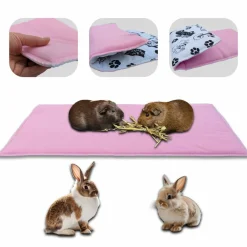 Neo Solvo Hygiène Et Soins | - Tapis pour cochon d'inde et lapin en polaire - 70 x 35 cm - polaire absorbant, lavable en machine, economique et ecologique