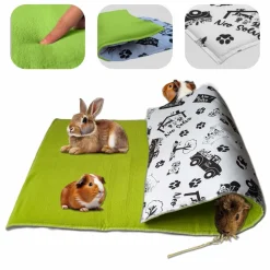 Neo Solvo Hygiène Et Soins | - Tapis pour cochon d'inde et lapin en polaire - 120 x 60 cm - polaire absorbant, lavable en machine, economique et ecologique