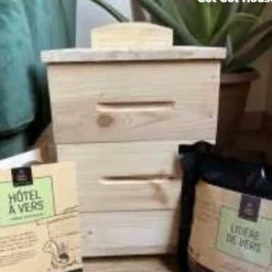 Organic Worms - Hôtel à vers petit modèle + litière de vers Hot