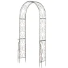 Outsunny - Arche de jardin arche à rosiers style fer forgé dim. 120l x 30l x 226h cm métal époxy noir vieilli cuivré New