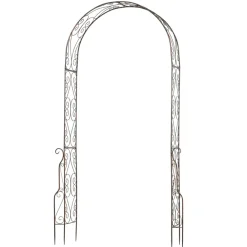 Outsunny - Arche de jardin arche à rosiers style fer forgé dim. 120l x 30l x 226h cm métal époxy noir vieilli cuivré New