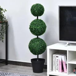 Outsunny - Buis vert artificiel topiaire artificielle dim. Ø 30 x 112H cm Outlet