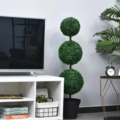 Outsunny - Buis vert artificiel topiaire artificielle dim. Ø 30 x 112H cm Outlet