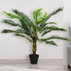 Outsunny - Palmier artificiel H.123 cm - pot inclus Clearance