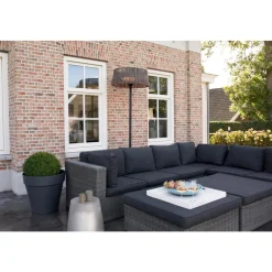 OutTrade - Chauffage halogène extérieur ARTIX CORDA 2100 en acier brun - D.60 cm New