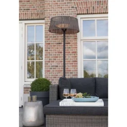 OutTrade - Chauffage halogène extérieur ARTIX CORDA 2100 en acier brun - D.60 cm New