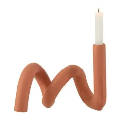 Paris Prix - Bougeoir design céramique "torsia" 25cm orange Best