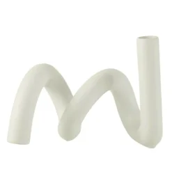 Paris Prix - Bougeoir design céramique "torsia" 25cm blanc