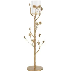 Paris Prix - Bougeoir design en métal "curama" 79cm or Sale
