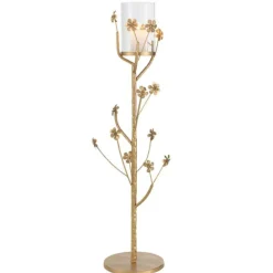 Paris Prix - Bougeoir design en métal "curama" 79cm or Sale